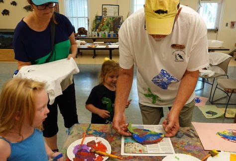 Picture of participants in fish printing program
