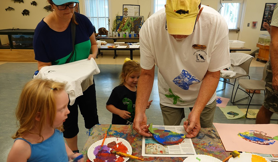 Picture of participants in fish printing program